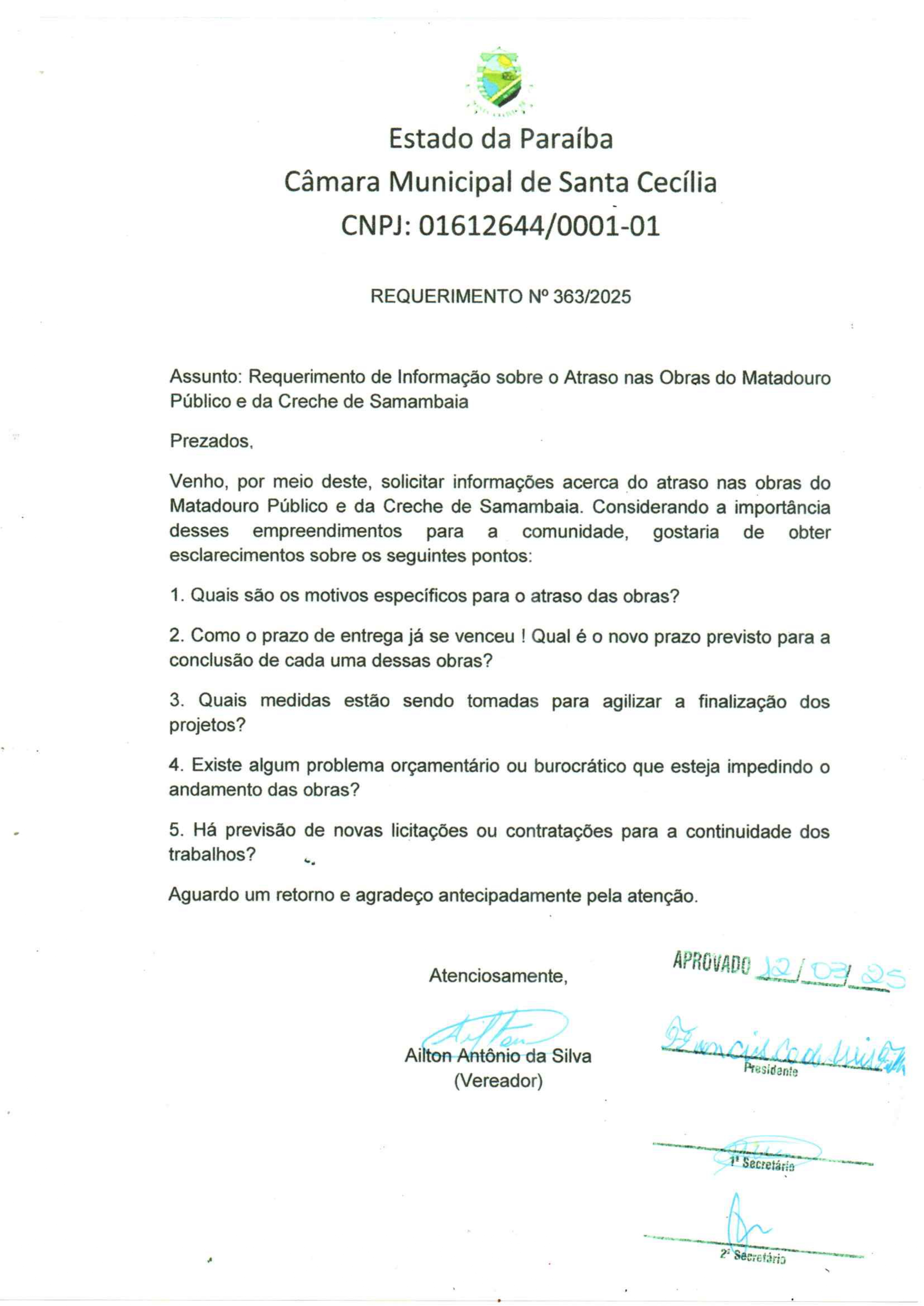 Requerimento nº 363/2025