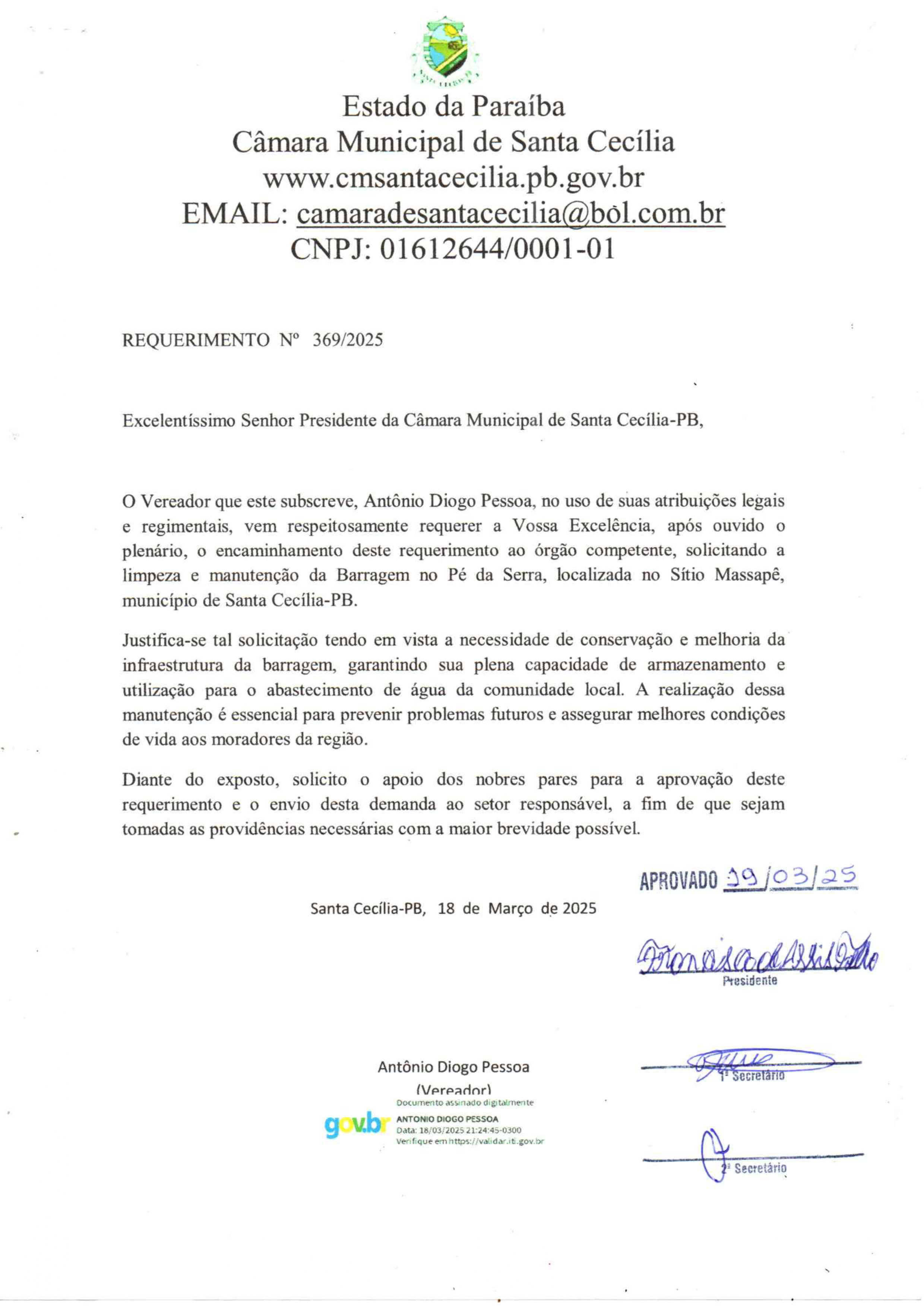Requerimento nº 369/2025