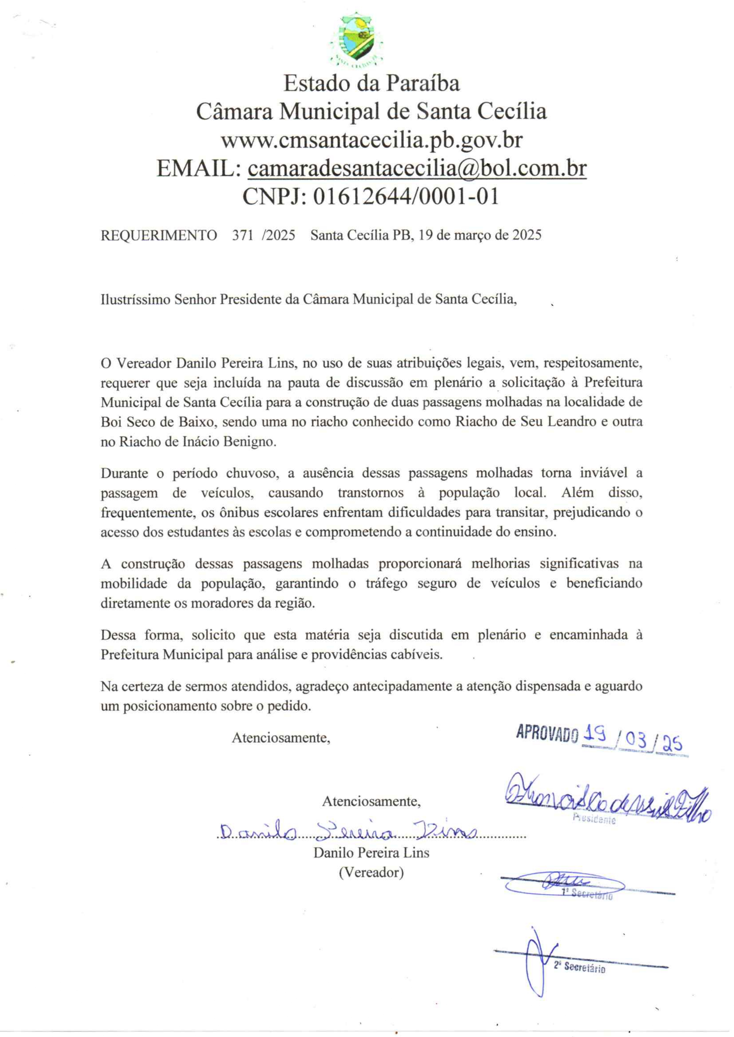 Requerimento nº 371/2025