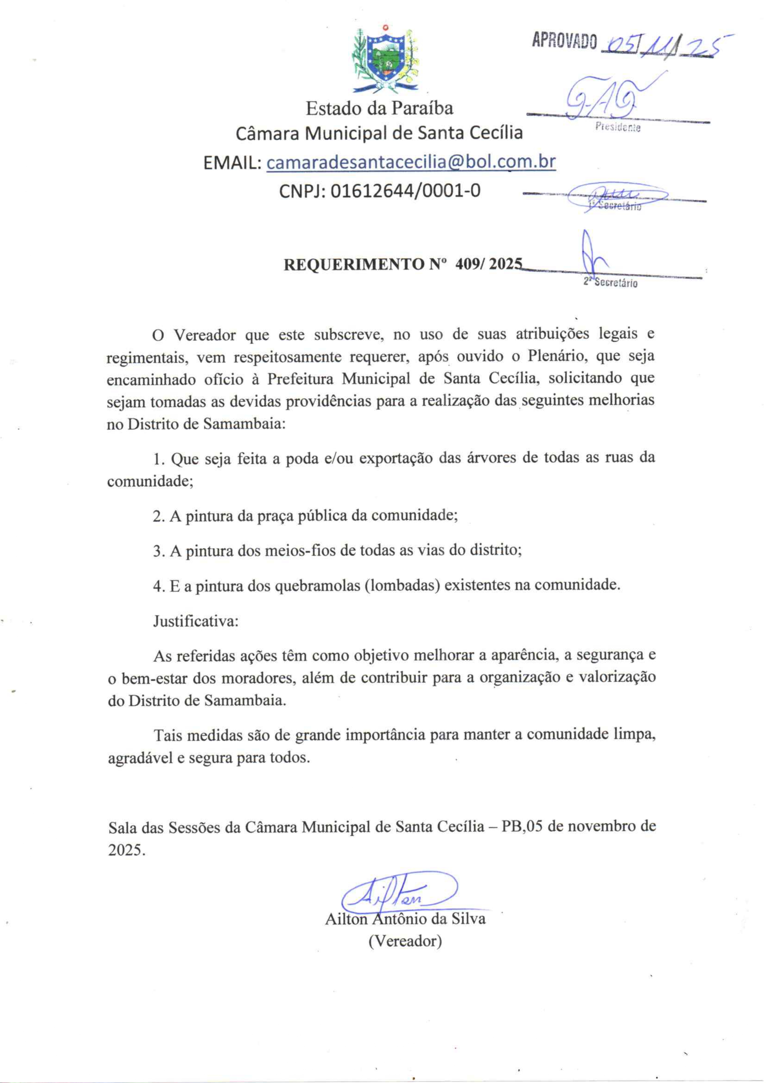 Requerimento nº 409/2025